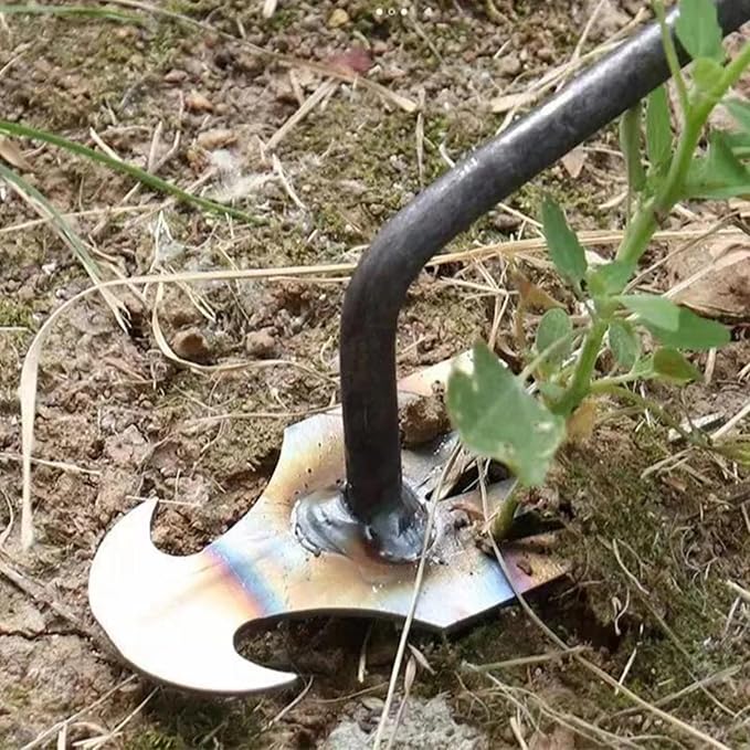 Weed Puller Tool, Weeding Artifact Uprooting Weeding Tool, Garden Weeder Tool 4 Teeth Manganese Steel Forged, Weed Master Weeding Tool, Weed Removal Tool for Vegetable Backyard Farm (Silver-50cm)