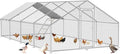 Large Metal Chicken Coop Run with Roosting Perch– Outdoor Waterproof & UV-Resistant Cover for Chickens, Ducks, Rabbits, and Hens in Yard or Farm Use Spire Roof(13.1'Wx26.2'Lx 6.5'H)