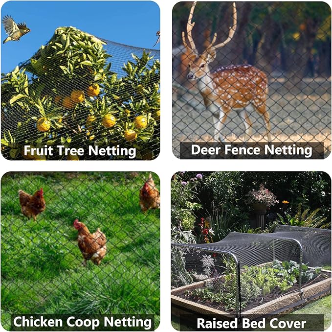 20x20ft Bird Netting for Chicken Coop Poultry Netting 1/2 inch Mesh Heavy Duty Chicken Coop Cover Netting Roof Hawk Proof Bird Netting for Garden Protection Fruit Tree Netting Against Squirrels Deer