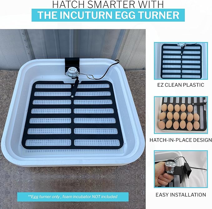 Incubator Warehouse IncuTurn™ Automatic Egg Turner for HovaBator Egg Incubators - Universal Hovabator Incubator Egg Turner Tray - Auto Egg Turner for 42 Chicken 70 Quail 28 Goose Eggs(Egg Turner ONLY)