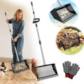 Chicken Poop Scooper & Rake 4-in-1, Metal Chicken Coop Scoop- Adjustable 23" to 66" Stainless Steel Handle, Sifting Litter Shovel for Chicken Coop, Goat Stall, Animal Farm, Stable Cleaning