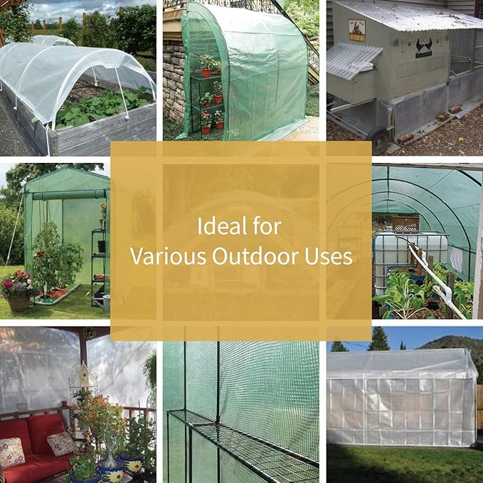 GUARD SHIELD Clear Green Tarp Heavy Duty 20x30 Feet Waterproof for Greenhouse Outdoor Garden Poly Cover UV Resistant 3x3 Weave 10mil