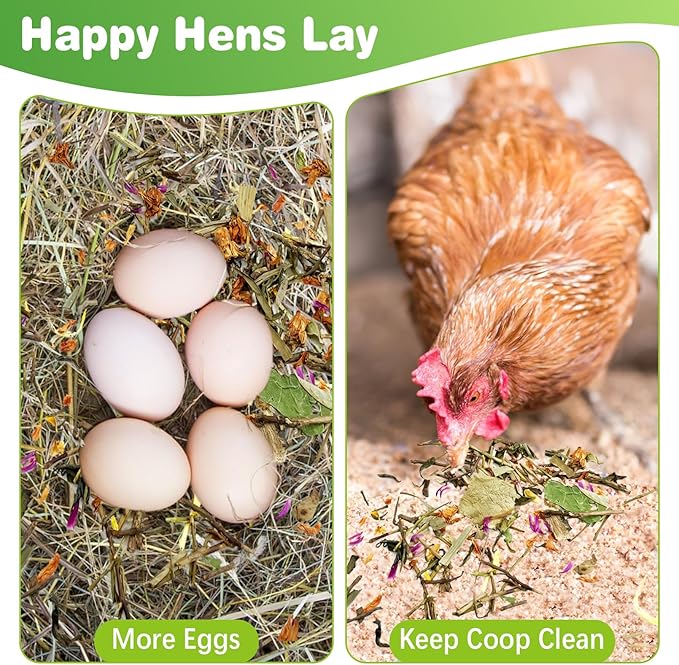 Hamiledyi 18 oz Chicken Nesting Herbs Natural Nesting Box Herbs Aromatic & Fresh for Coop & Nest Boxes Natural Dried Herbs for Laying Hens & Chicks Increase Egg Production