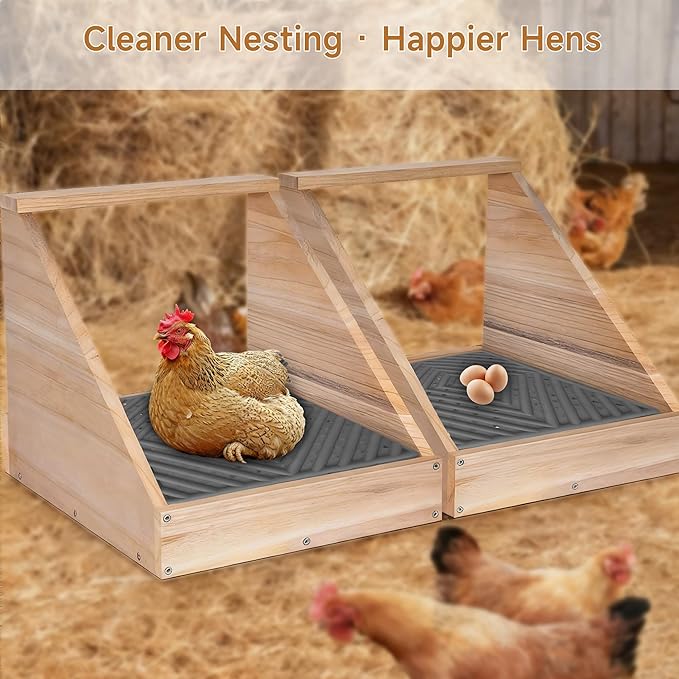 Skimzy Washable Chicken Nesting Pads, Reusable Nest Box Liners for Hens, Soft & Durable Egg Laying Mats, Easy to Clean Coop Accessories (12x12 Inch) (6)