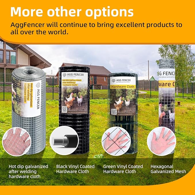 Chicken Wire Mesh 13.7in x 236in Poultry Wire Netting Hexagonal Galvanized Hardware Cloth Mesh Garden Fence Barrier for Pet Rabbit Garden Chicken Wire Fencing