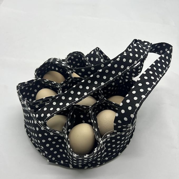 Eggs Collecting Basket, Egg Apron for Collecting, Portable Egg Holder Bag for Chicken Hen Duck Eggs (Black)