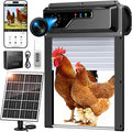 Smart Automatic Coop Door with Camera, WiFi App Control & Timer, Solar Chicken Door Opener, 1080P Night Vision, Anti-Pinch Safety, Real-Time Alerts, Roll-Up Chicken Coop Automatic Door Fits All Coops