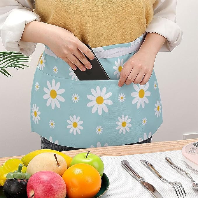 Waterproof Half Waist Apron Kitchen Chef Apron for Cooking Server Waitress