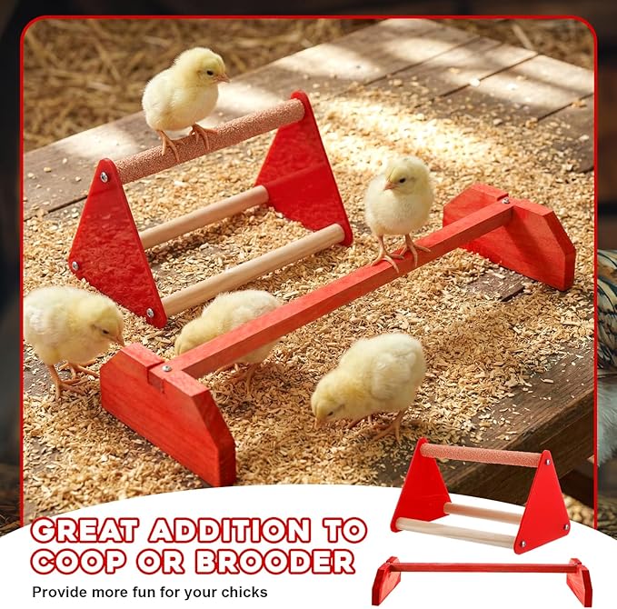 9 Pcs Chick Feeder and Waterer Kit Feeding Supplies with Mini Perch Chicken Starter Kit Small Chick Brooder Box for Chicken Duck Quail Coop Small Poultry