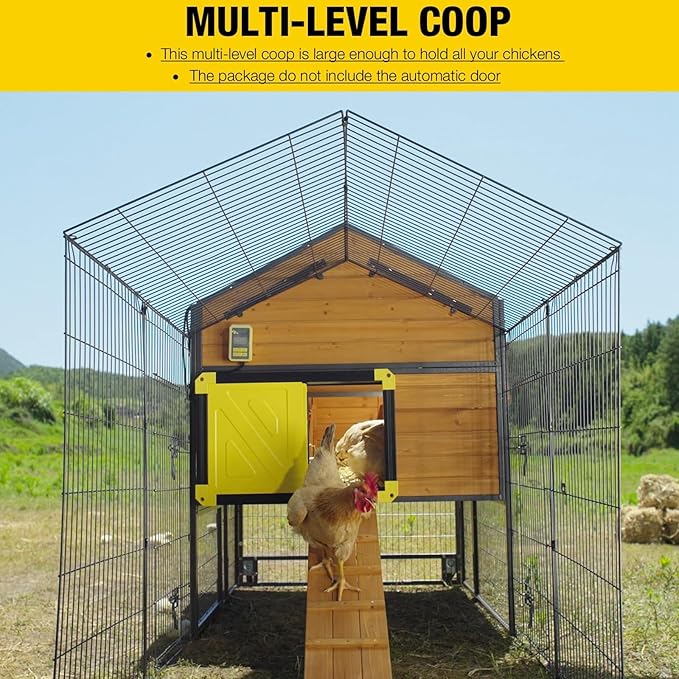Aivituvin Chicken Coop 85" Super Large Mobile Chicken House with Strong Iron Frame Outdoor Poultry Cage with Nesting Box, Duck Coop,Waterproof Rain Cover
