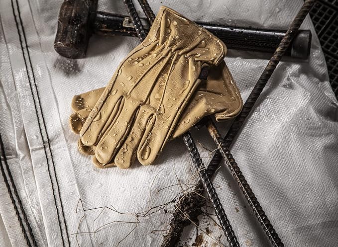 Boss Men's AquaArmor Durable Cowhide Leather Work Gloves