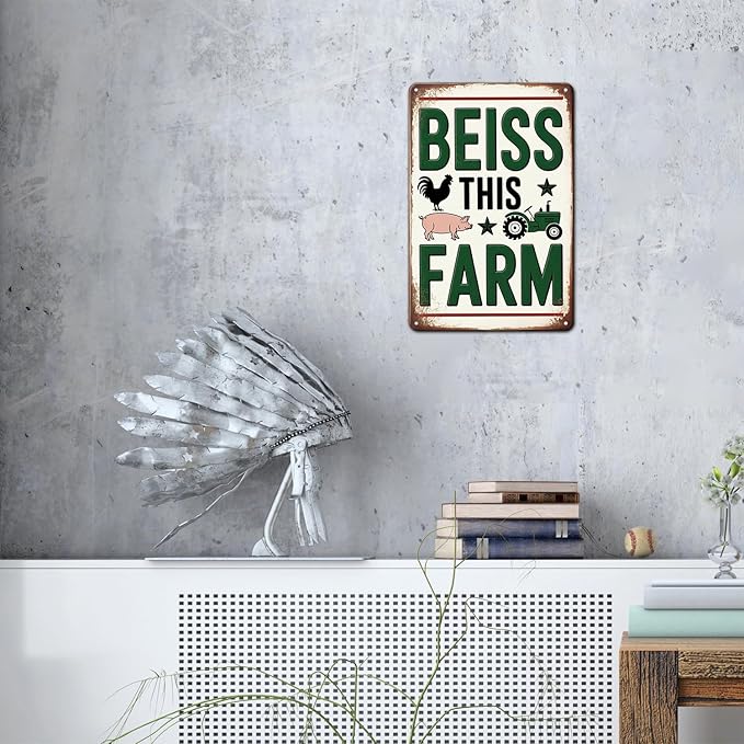 Farmhouse Decor tin sign Vintage Farm Animal Metal Sign Print Aesthetic for Garden Yard Bar Porch Home Bedroom Kitchen Wall Decor Decor Gift 8 x 12 inch