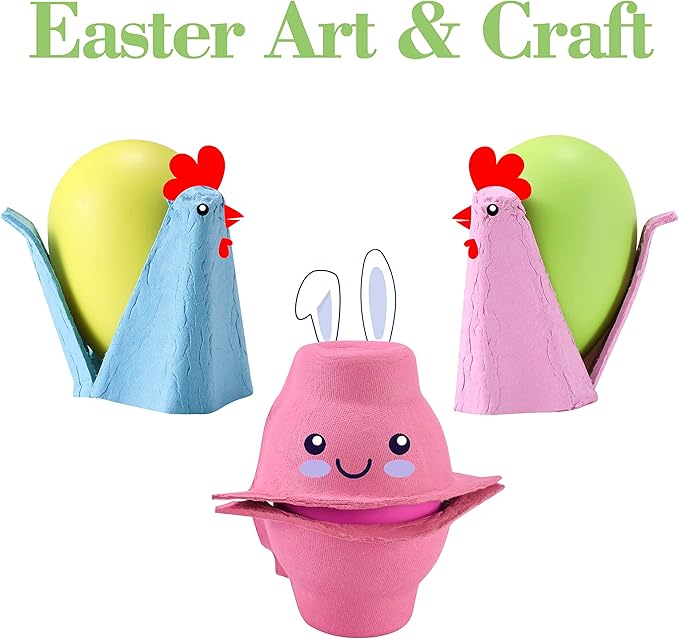 Half Dozen Colored Egg Cartons 20 Pack, Natural Pulp Paper Egg Cartons 6 Count for Chicken Eggs Reusable, Blank Colorful Easter Toy Color Storage Tray for Holds Up to Six 6 Egg Holder Basket Cardboard