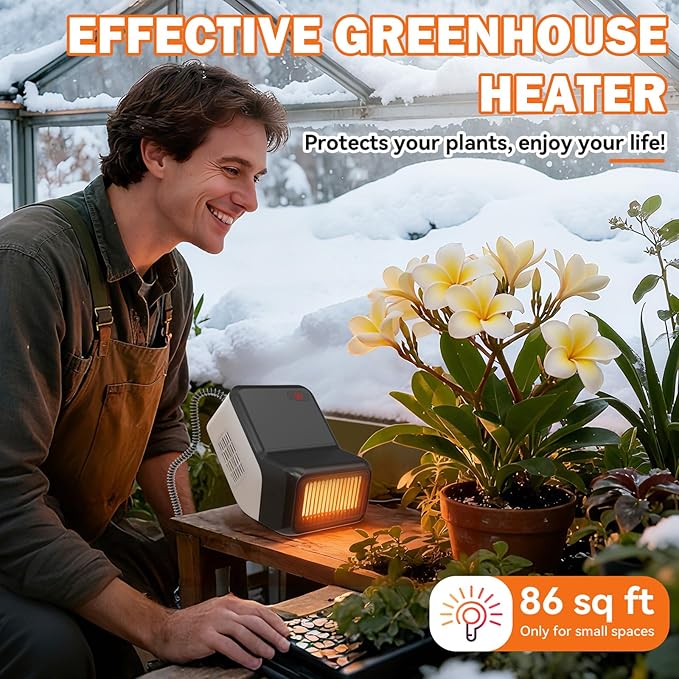 Dog House Heater with Thermostat for Small Chicken Coop, Electric Pet Heater for Outside Dog Cat House, Safe Winter Warmer with PTC Heating, Overheat Protection, Chew-Proof Cord, 95-100.4°F, 300/600W