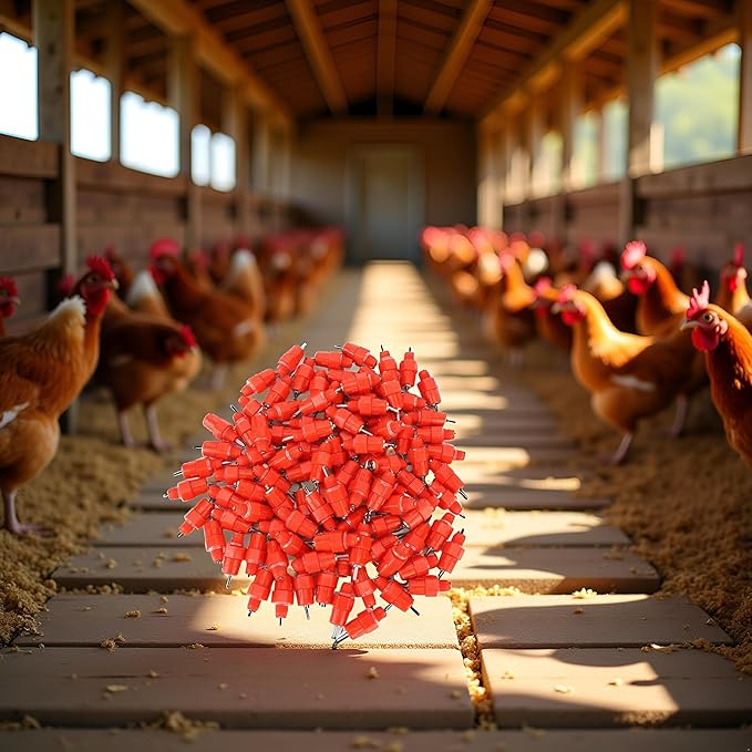 100Pcs Chicken Feeder Nipples, Poultry Nipples Automatic Chicken Water Nipple Drinker Poultry Waterer Water Dispenser Poultry Hen Duck Goose Water Fountain Drinking Feeder