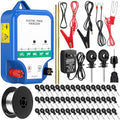Electric Fence Kit, 8 Mile 12kV 2J Electric Fence Charger AC/DC Powered with 50 Insulators, Socket Tool, 250ft Aluminum Wire for Livestock Control, Predators Deterrent(Classic Ver.,Blue)