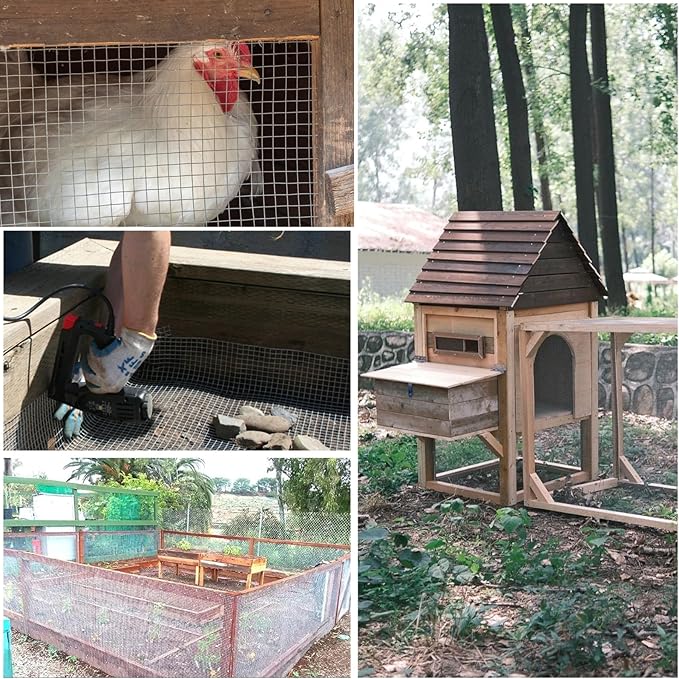 Black Hardware Cloth 20'' x 10' PVC Steel Vinyl Coated 1/4 inch Galvanized Wire Mesh Roll (23 GA) Chicken Wire Fence Roll, for coop Fences,Screen mesh, Rabbit/Snake Fences, Poultry enclosures, etc.