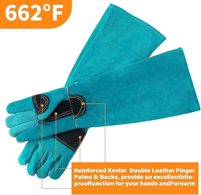 Animal Handling Glove Anti Scratch Protective Gloves for Training Dogs Cat Bird Snake Parrot Lizard Wild Animals Reptiles,Bite Resistant Gloves