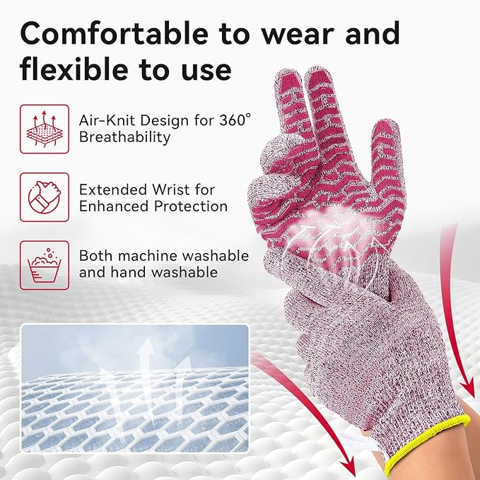 HandLove Cut Resistant Gloves, 100% Food Contact Safe, CE Level 5 Premium Protective Cutting Gloves