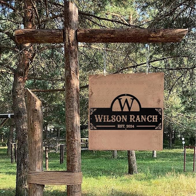Personalized Metal Farm Signs, Custom Farm Metal Signs Outdoor, Custom Ranch Sign, Customized Family Name Sign for Farms, Ranch, Farmhouse - Housewarming Rancher Gifts