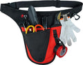 KUNN Garden Tool Belt,Durable Adjustable Tool Belt Waist Pouch with 4 Pocket for Women Men Gardeners Florist Red
