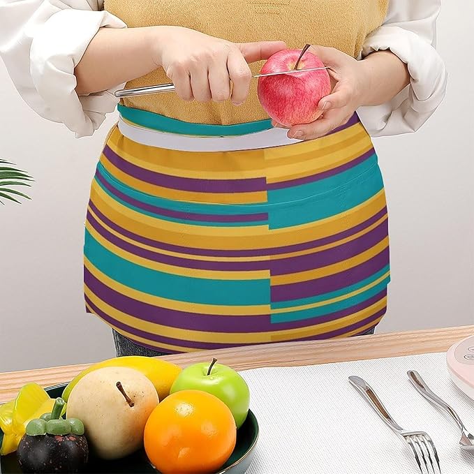 Short 3 Pockets Waist Waiter Waitress Half Apron Waterproof Chef Aprons