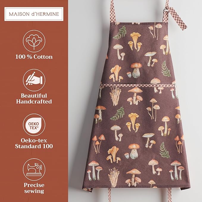Maison d' Hermine 100% Cotton Apron for women with Pocket Kitchen Chef Apron for Men Cooking Easter Decorations