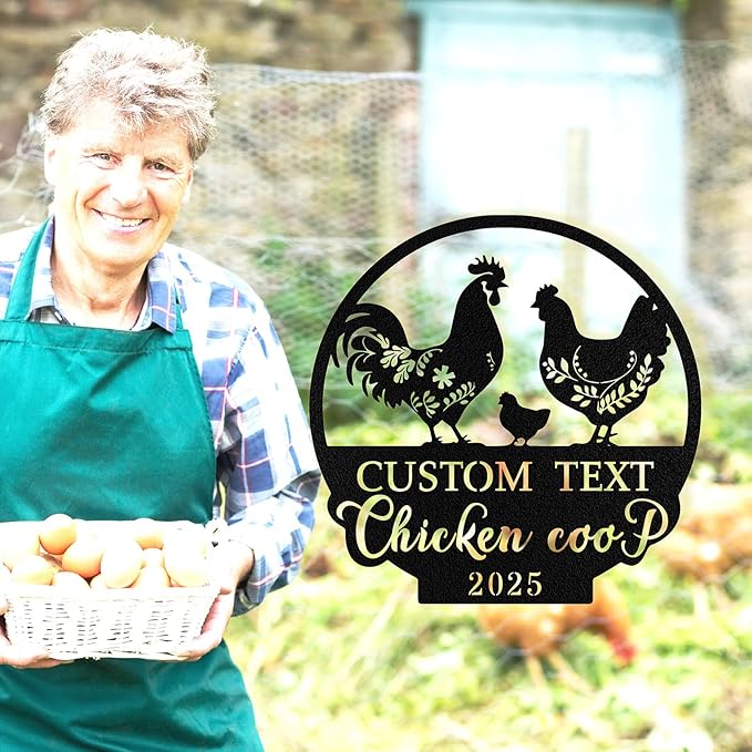 Custom Chicken Coop Signs, Personalized Chicken Coop Signs, Custom Metal Farm Signs for Outdoor, Chick Hen House Sign Funny Farmhouse Outside Wall Decor Gift