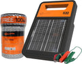 Gallagher S30 Solar Electric Fence Charger with 1,640 Ft Poly Wire | Complete Electric Fencing Kit for Livestock, Small Pastures, and Predator Control | Solar Powered Energizer with Bonus Polywire Rol