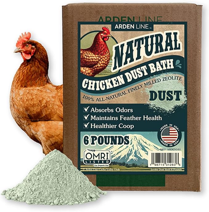 Zeolite Chicken Dust Bath, 6 lb | All-Natural Finely Milled Zeolite Dust | Natural Kraft Box Packaging | Made in The USA