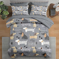 Comforter Set Full Size, Cute Dog 7 Pcs Bedding for Kids and Adults, Animal Nursery Pet Bed Sheet Sets with Fitted Sheet 2 Pillowcases & 2 Shams for Bedroom Bed Decor