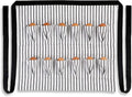 Cackleberry Home Egg Collecting & Gathering Apron 12 Pockets, Black and White Ticking Stripe