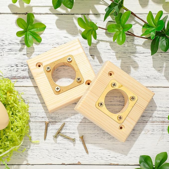2 Pieces Bluebird House Predator Guard Bird House Predator Guard Replacement Wooden Copper 1 1/2 Inch Opening