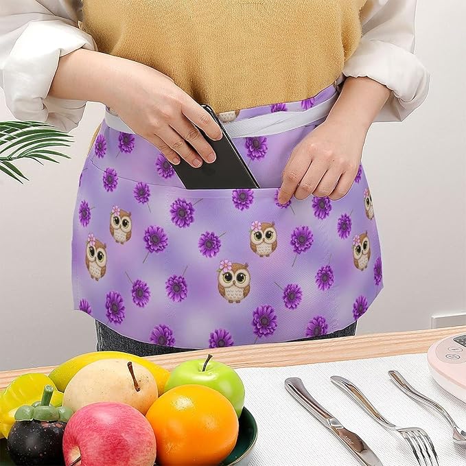 Short 3 Pockets Waist Waiter Waitress Half Apron Waterproof Chef Aprons