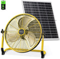 ZHULI 18" Solar Fan, Portable Battery Operated Floor Fan, Rechargeable Cordless Camping Fan, 40W Solar Panel, Hi-Velocity Brushless Motor, Metal blade, USB Phone Charge, 8~60H Runtime, Quiet, Wireless