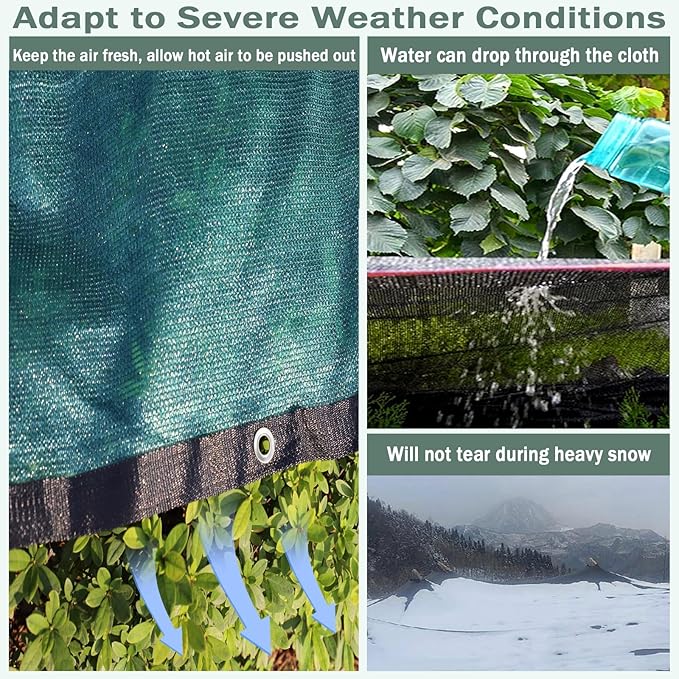 90% Heavy Duty Shade Mesh Tarp Shade Cloth Taped Edge with Grommets - for Outdoor Plant Cover,Patio,Tomatoes Barn Kennel,Greenhouse (Green, 8 ft X 10 ft)