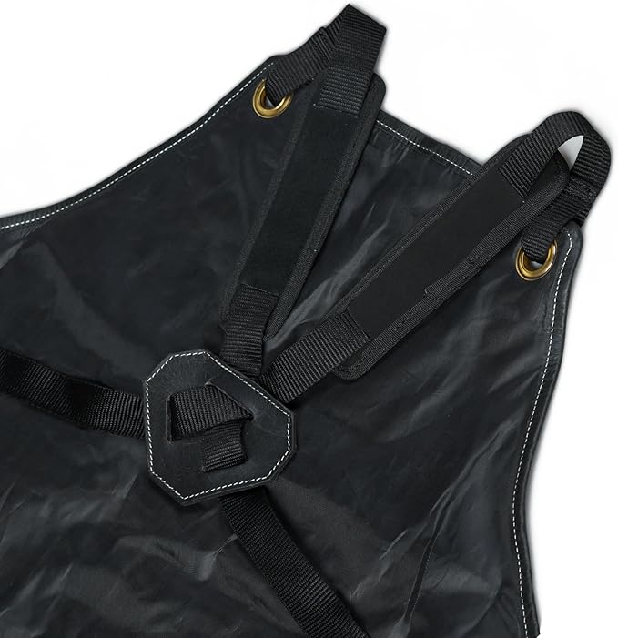 LEATHER VILLAGE Work Apron - Heavy Duty Woodworking Apron for Men with Tool Pockets for Woodworkers, Blacksmiths, Carpenters – Black Color (Size M to XXL)