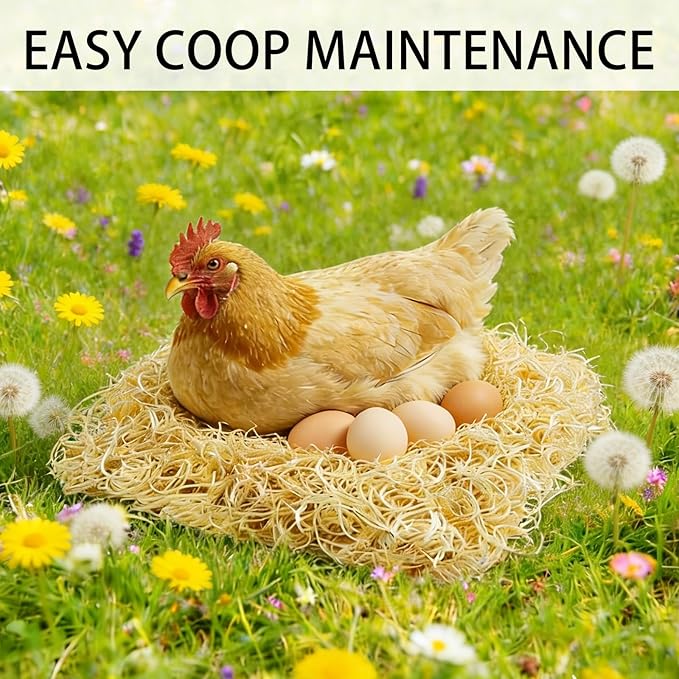 Cheardia 8 Pack Nest Box Pads for Chicken Nesting Boxes, Extra Thick 13 Inch Nesting Pads Bedding for Laying Hen Chicken Coop, Natural