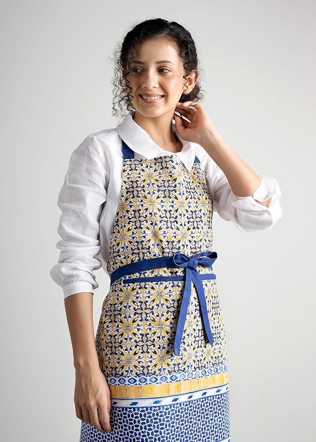 Maison d' Hermine 100% Cotton Apron for women with Pocket Kitchen Chef Apron for Men Cooking Easter Decorations
