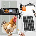Automatic Chicken Coop Door with Solar Panel & Light - Solar Powered, Timer & Remote, 16”x12” Door, Anti-Pinch Alarm, Waterproof Aluminum, 5-Year Warranty for Hens Ducks Poultry