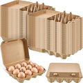 Rtteri 100 Pcs Egg Cartons Bulk 3x4 Style Egg Storage Containers Holder for Fresh Duck Quail Storage Kitchen Family Farmhouse (Natural Color)
