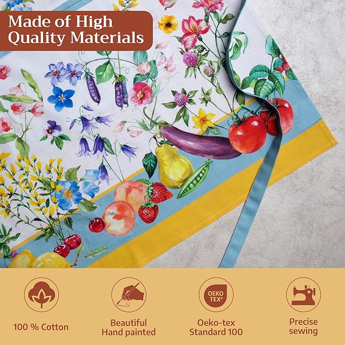 Maison d' Hermine 100% Cotton Apron for women with Pocket Kitchen Chef Apron for Men Cooking Easter Decorations