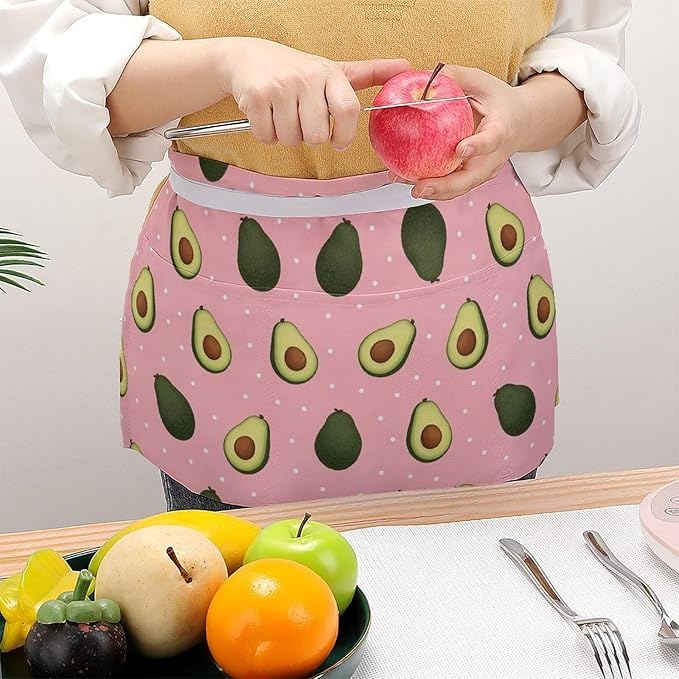 Server Waist Aprons Waitress Unisex Chef Works Half Apron with 3 Pockets