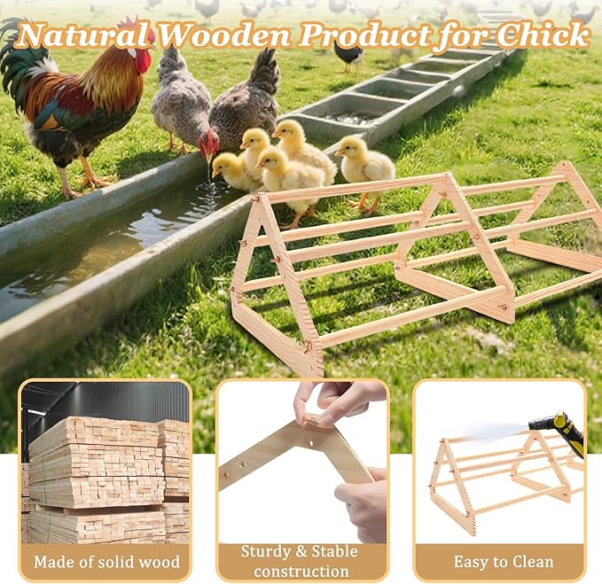Chicken Perch - Chicken Roosting Perch with Natural Solid Wood, Hand-Polished Freestanding Design for Birds, Chicks & Parrots | Chicken Perch for Coop Accessories(Large, Extra-Long Triangle)