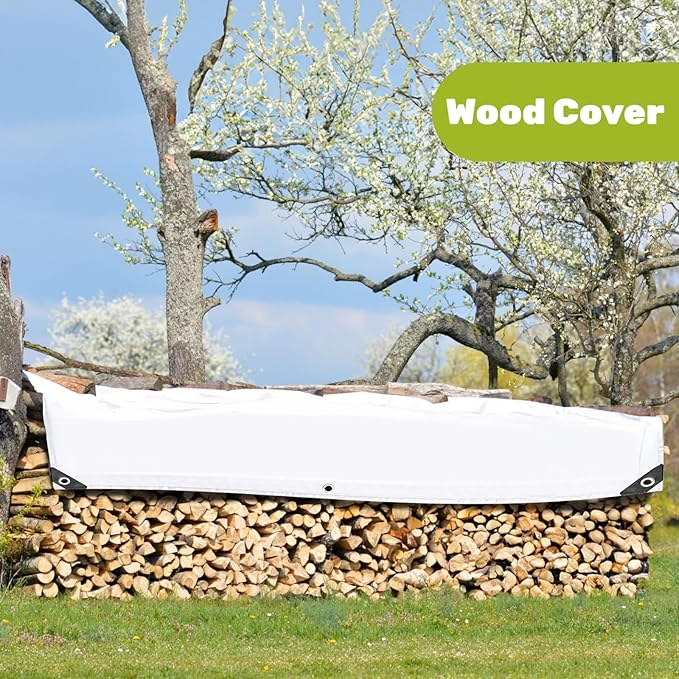 11.3 x 6.5 FT Chicken Coop Cover, Waterproof Chicken Run Tarp with 20 Ball Bungees Cords, Poultry Winterizing Insulation Blanket for Winter, Large Sun Snow Cloth for Outdoor, Easy to Install