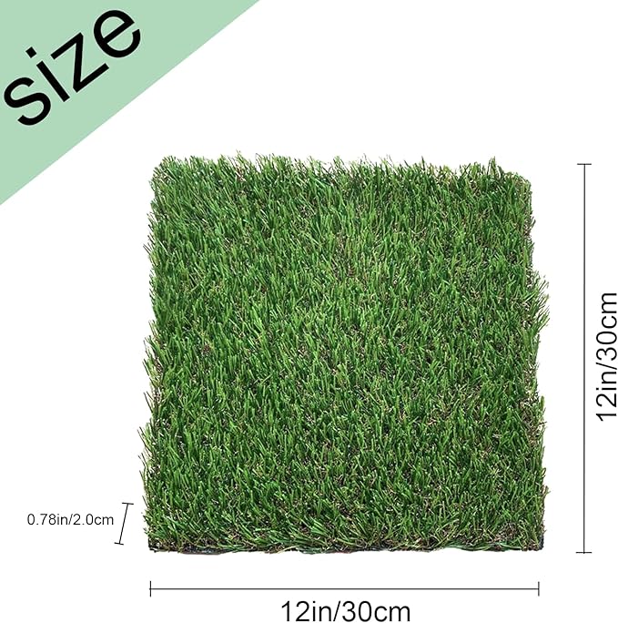 Chickens Nesting Box Pads 6 Pcs Washable Fake Turf Mats Grass Carpet Reusable Hens Nest Boxes Pad Chicken Coop Bedding for Laying Eggs (12 x 12 x 0.78 Inches)