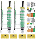 2 Pack Premium Electric Semi-Rigid Fence Netting 35.4"H x 98.42'L, Pre-Assembled Posts Raised to 47.2"H, Can Add Additional Polywire to Ensure Safety for Backyards,Homesteads,Gardens,Farms,and Ranches