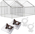 2 PCS 6.6x13 Ft Chicken Coop Covers with 10 Pcs Ball Bungees Cords Transparent Waterproof Material Protection from Sun Rain Snow and Low Temperature