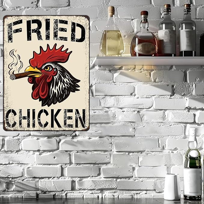 Farm Chicken Cock Hen Metal Tin Sign Rooster Fried Chicken Poster Bar Pub Iron Sign Poster Home Decor Garage Bar Restaurant Kitchen Cafe Bar Pub 12x16 Inch Wall Art Decor