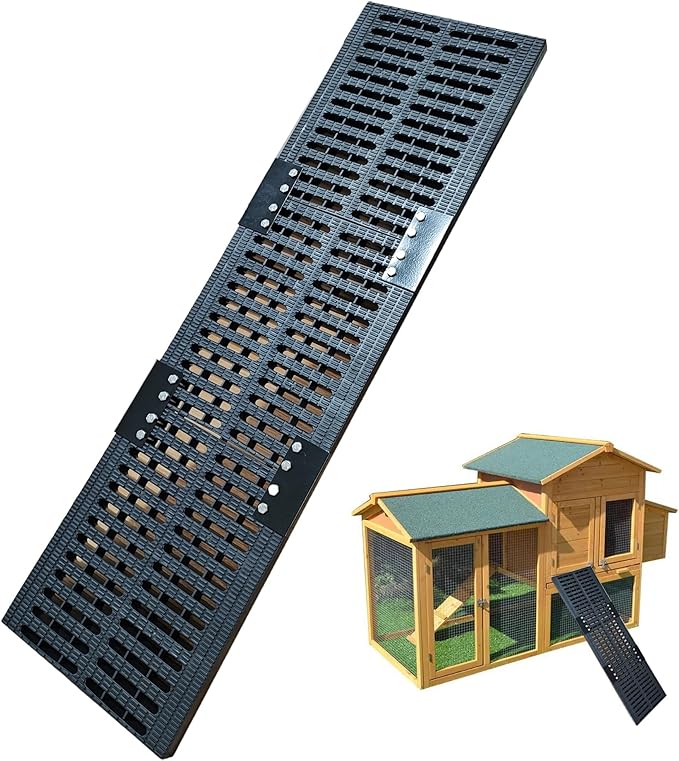Chicken Coop Ramp, Outdoor Coop Henhouse Chicken Leg Problem or Cannot Fly Chickens, Waterproof and Rustproof, Heavy Duty Load Bearing Ladder (Black)